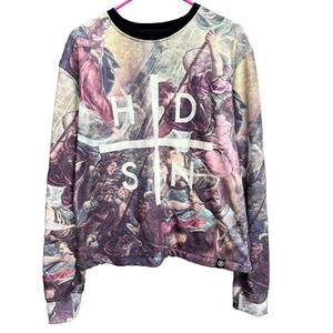 Hudson Outerwear Cherub angel renaissance art sweatshirt Size Large